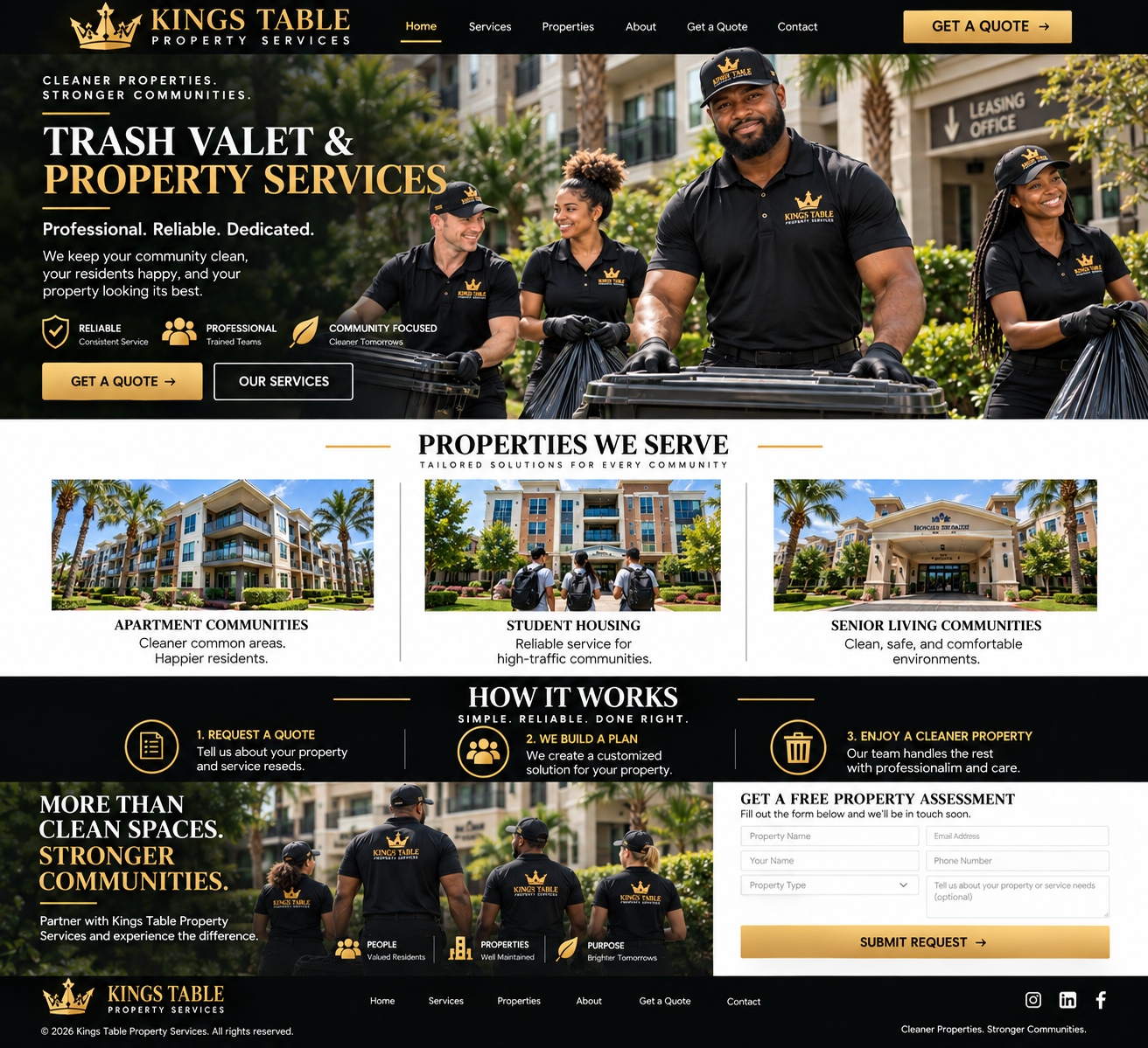 Kings Table Property Services website
